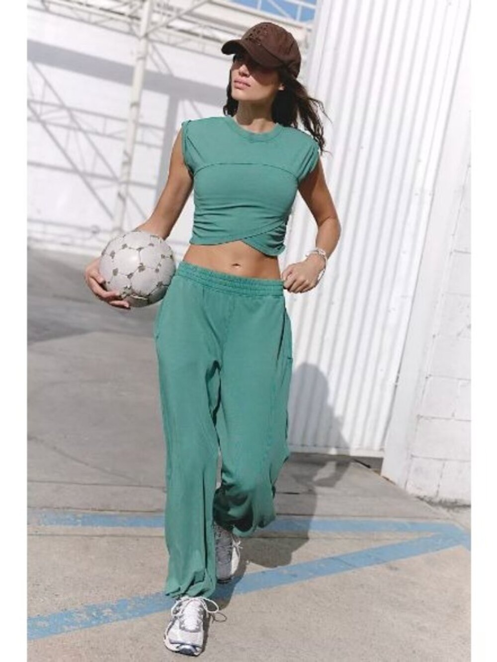 Free People FP Movement Hot Shot Crossover Set Heritage Green Size Small